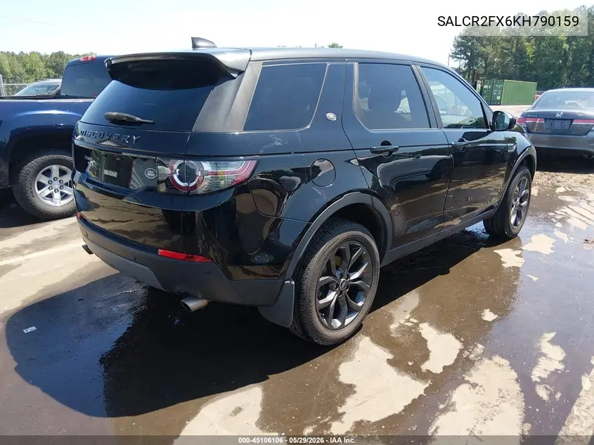 2019 Land Rover Discovery Sport Hse/Landmark Edition VIN: SALCR2FX6KH790159 Lot: 45106106