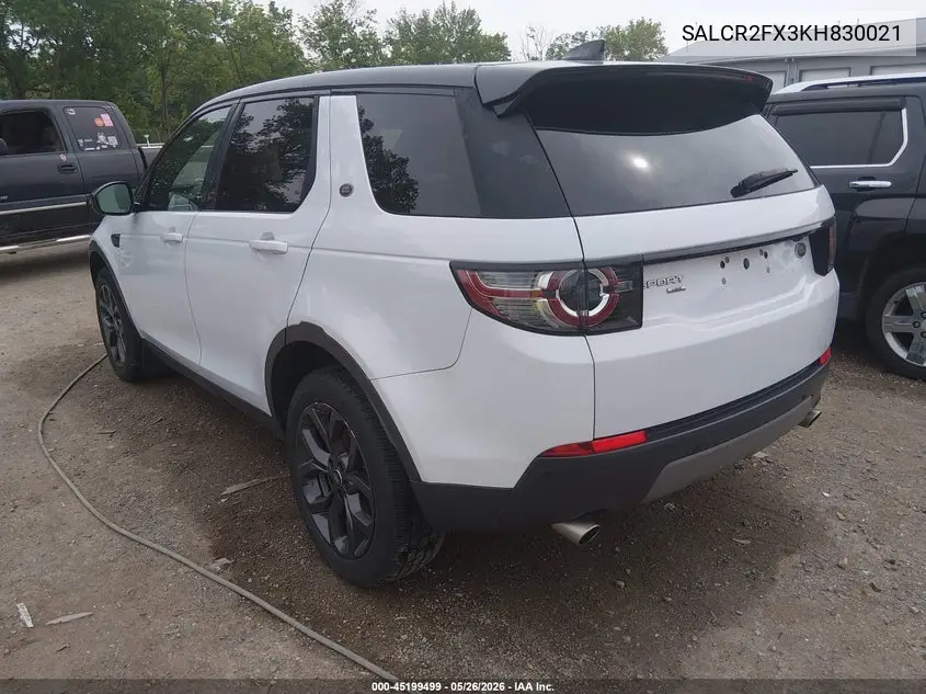 2019 Land Rover Discovery Sport Hse/Landmark Edition VIN: SALCR2FX3KH830021 Lot: 45199499