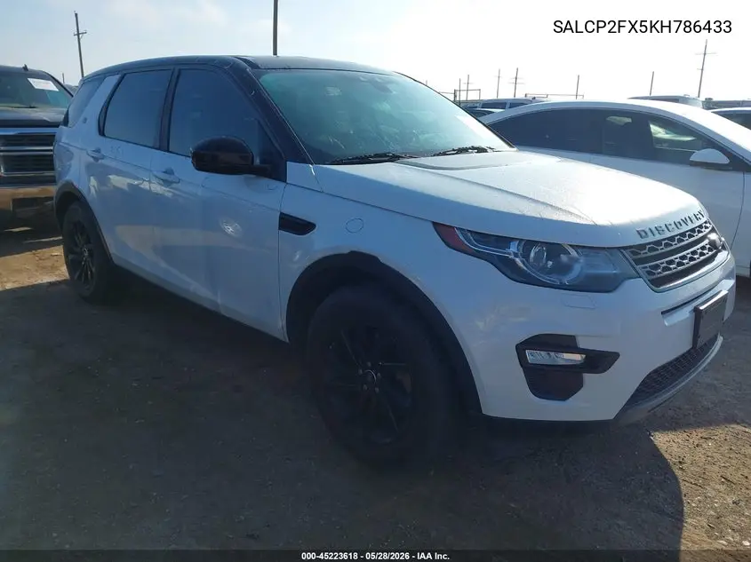 2019 Land Rover Discovery Sport Se VIN: SALCP2FX5KH786433 Lot: 45223618