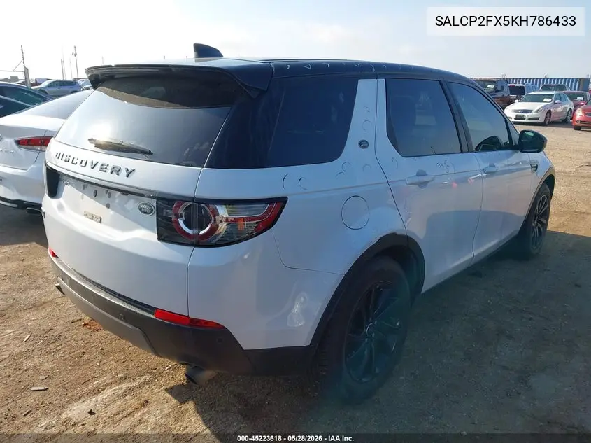 2019 Land Rover Discovery Sport Se VIN: SALCP2FX5KH786433 Lot: 45223618