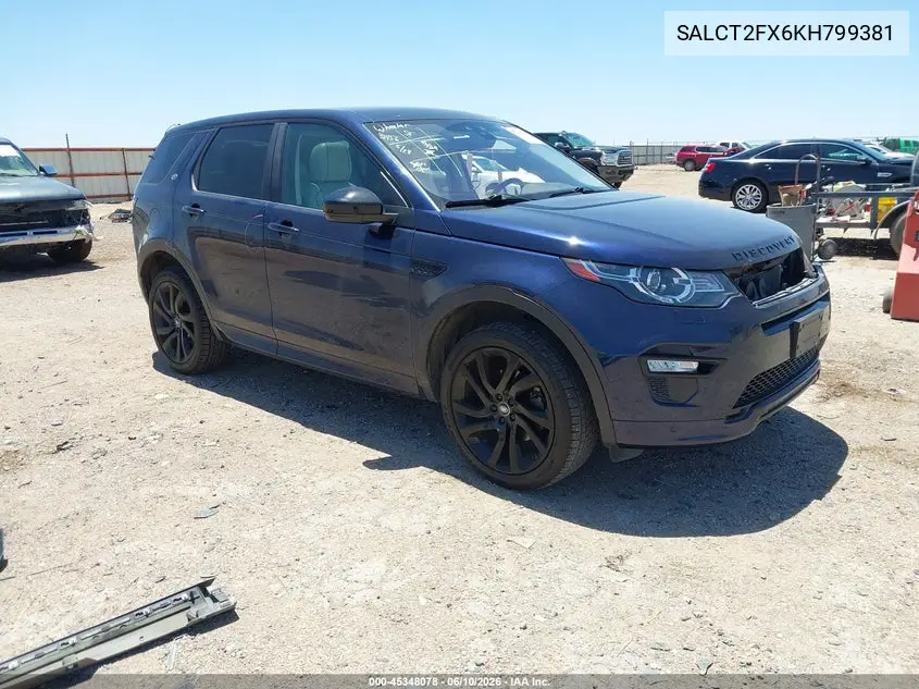 2019 Land Rover Discovery Sport Hse Lux VIN: SALCT2FX6KH799381 Lot: 45348078