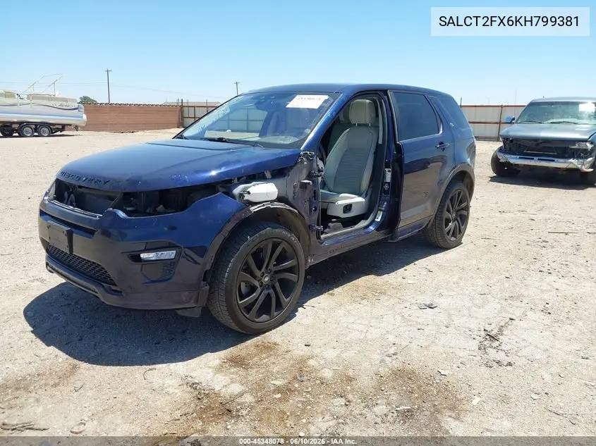 2019 Land Rover Discovery Sport Hse Lux VIN: SALCT2FX6KH799381 Lot: 45348078