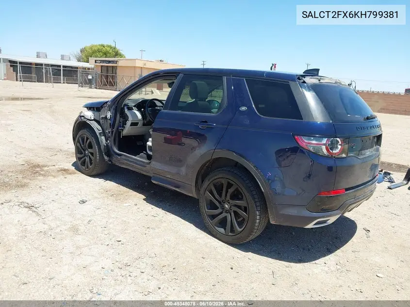 2019 Land Rover Discovery Sport Hse Lux VIN: SALCT2FX6KH799381 Lot: 45348078