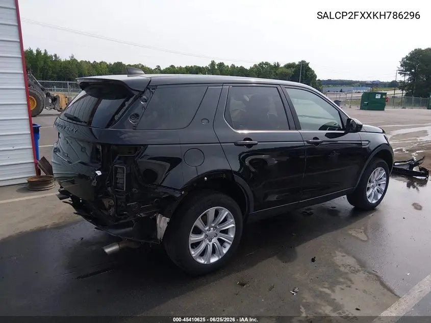 2019 Land Rover Discovery Sport Se VIN: SALCP2FXXKH786296 Lot: 45410625