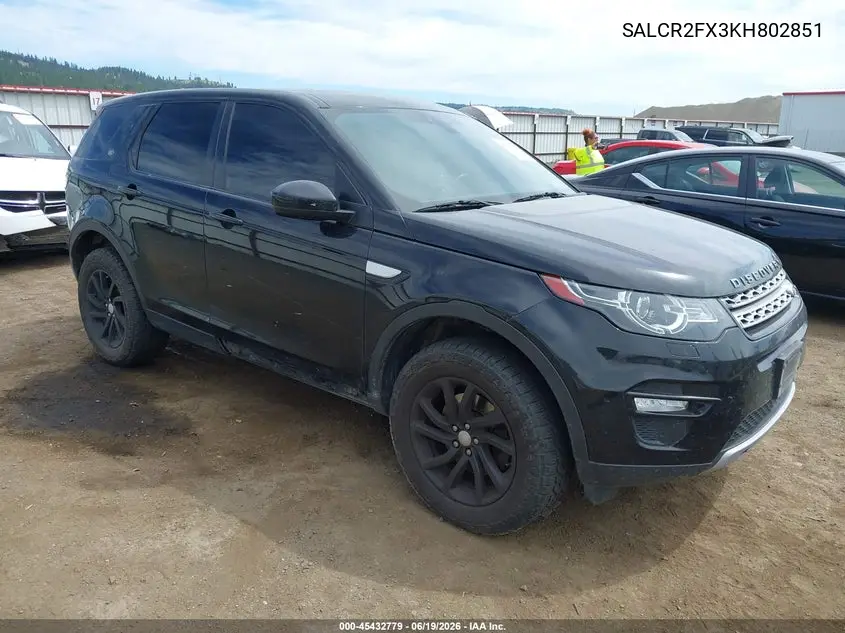 2019 Land Rover Discovery Sport Hse/Landmark Edition VIN: SALCR2FX3KH802851 Lot: 45432779