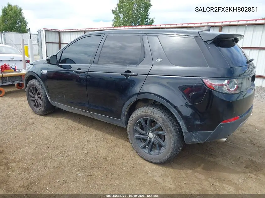 2019 Land Rover Discovery Sport Hse/Landmark Edition VIN: SALCR2FX3KH802851 Lot: 45432779
