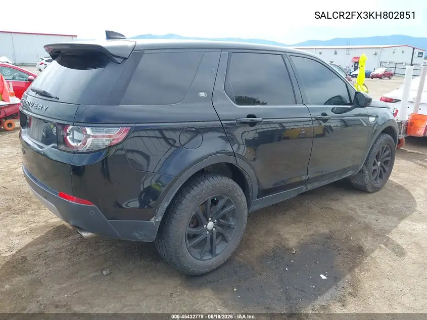 2019 Land Rover Discovery Sport Hse/Landmark Edition VIN: SALCR2FX3KH802851 Lot: 45432779