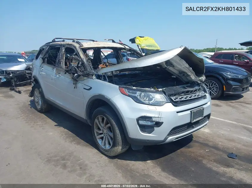 2019 Land Rover Discovery Sport Hse/Landmark Edition VIN: SALCR2FX2KH801433 Lot: 45518920