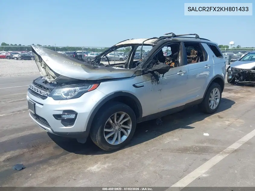 2019 Land Rover Discovery Sport Hse/Landmark Edition VIN: SALCR2FX2KH801433 Lot: 45518920
