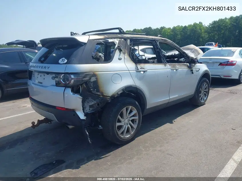 2019 Land Rover Discovery Sport Hse/Landmark Edition VIN: SALCR2FX2KH801433 Lot: 45518920