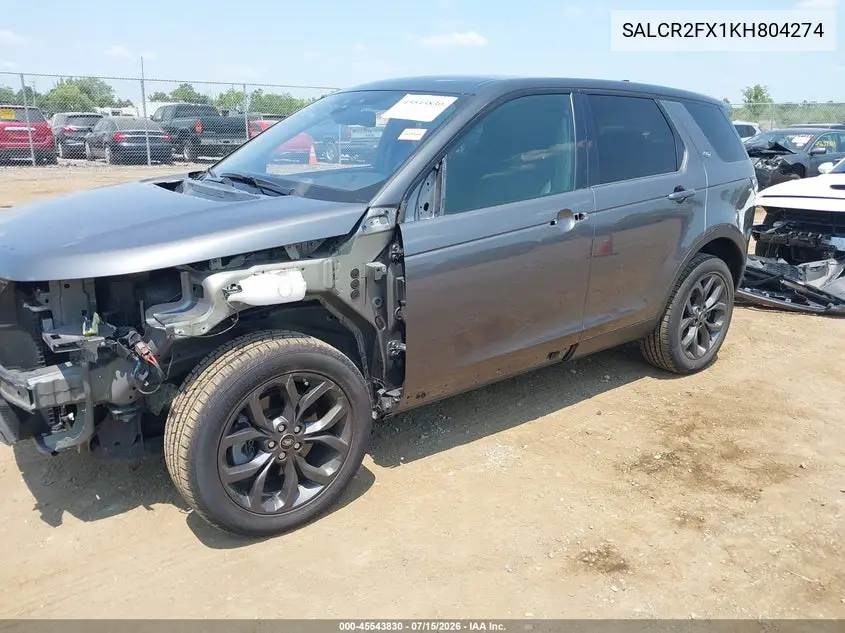 2019 Land Rover Discovery Sport Hse/Landmark Edition VIN: SALCR2FX1KH804274 Lot: 45543830