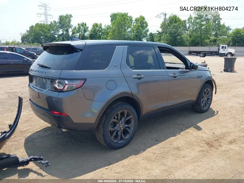 2019 Land Rover Discovery Sport Hse/Landmark Edition VIN: SALCR2FX1KH804274 Lot: 45543830