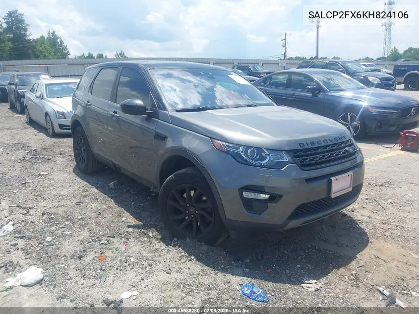 2019 Land Rover Discovery Sport Se VIN: SALCP2FX6KH824106 Lot: 45588280