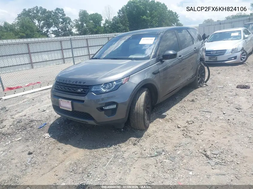 2019 Land Rover Discovery Sport Se VIN: SALCP2FX6KH824106 Lot: 45588280