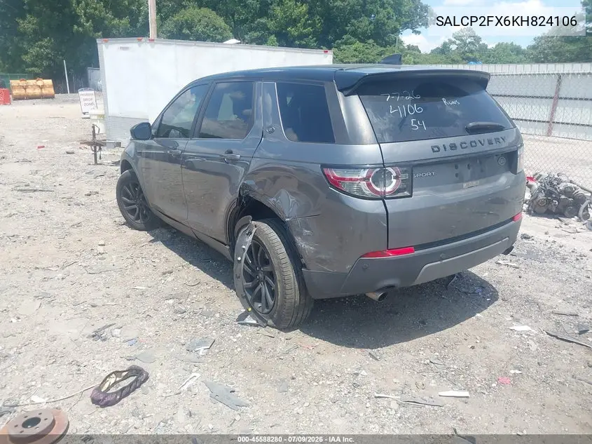 2019 Land Rover Discovery Sport Se VIN: SALCP2FX6KH824106 Lot: 45588280