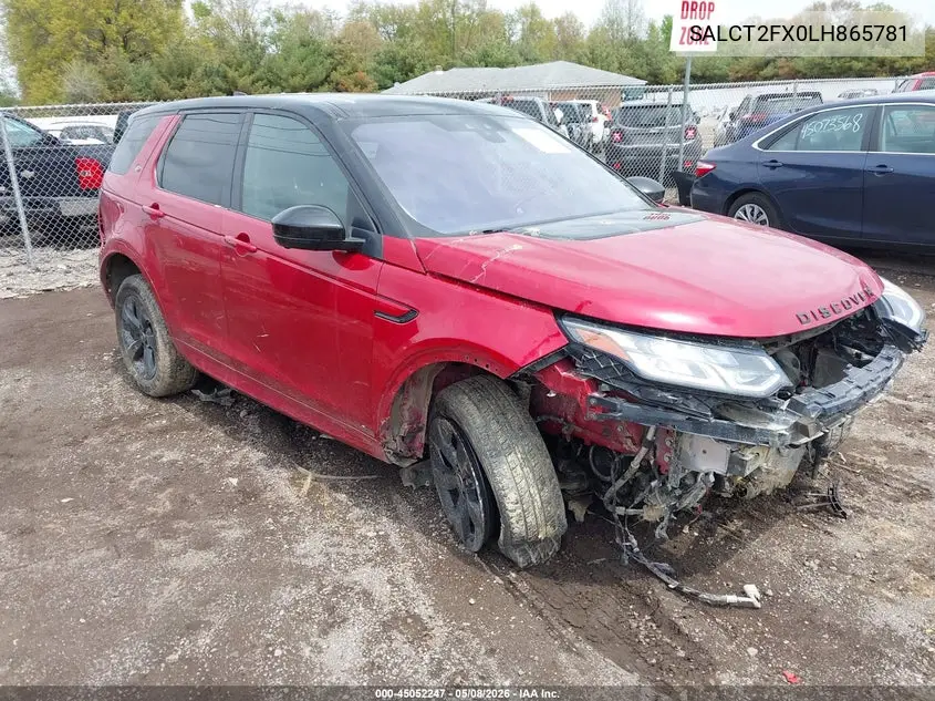 2020 Land Rover Discovery Sport R-Dynamic S/R-Dynamic Se VIN: SALCT2FX0LH865781 Lot: 45052247