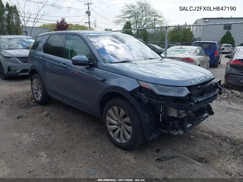 2020 Land Rover Discovery Sport S VIN: SALCJ2FX0LH847190 Lot: 45063942