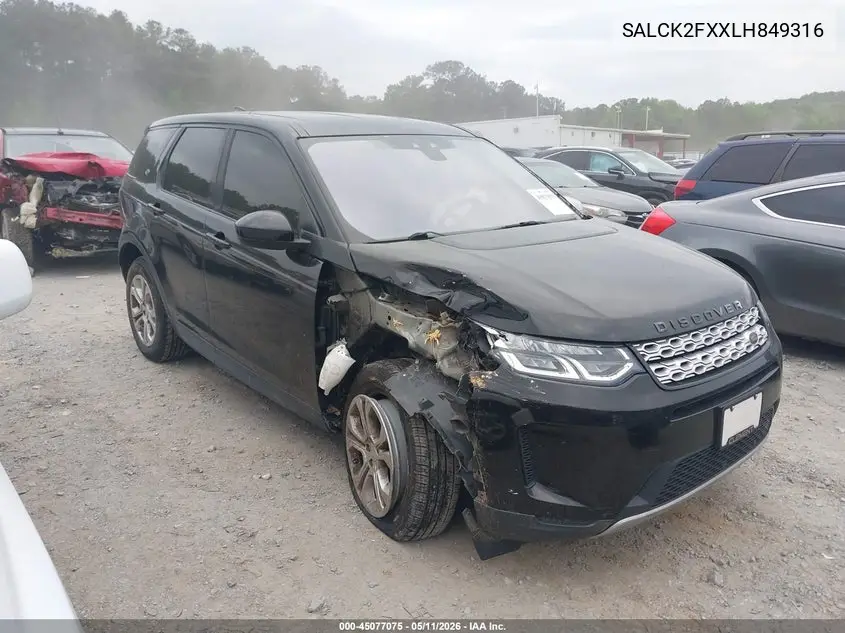 2020 Land Rover Discovery Sport Standard VIN: SALCK2FXXLH849316 Lot: 45077075
