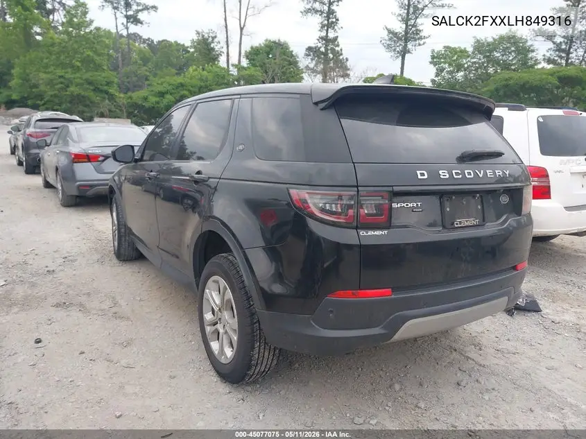 2020 Land Rover Discovery Sport Standard VIN: SALCK2FXXLH849316 Lot: 45077075