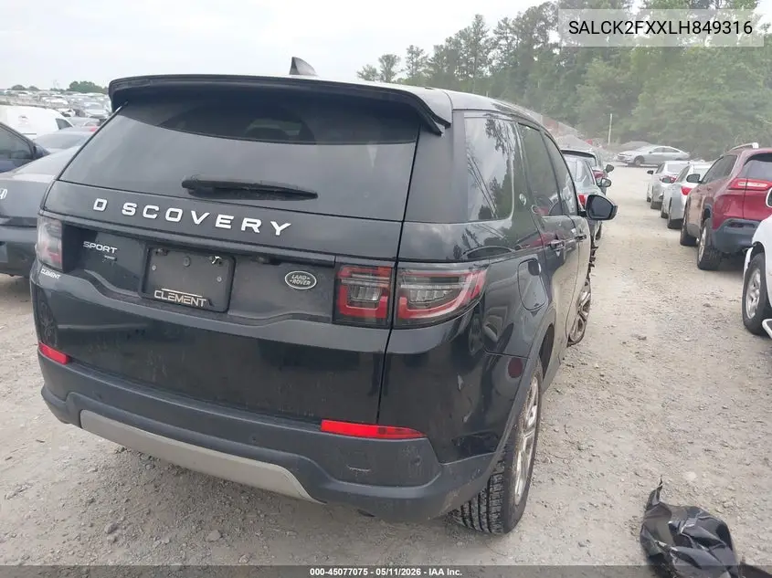 2020 Land Rover Discovery Sport Standard VIN: SALCK2FXXLH849316 Lot: 45077075