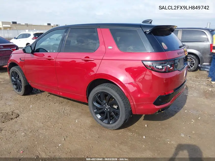 2020 Land Rover Discovery Sport R-Dynamic Se VIN: SALCL2FX9LH849742 Lot: 45210840