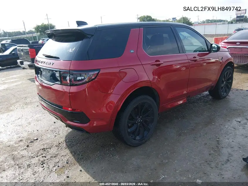 2020 Land Rover Discovery Sport R-Dynamic Se VIN: SALCL2FX9LH849742 Lot: 45210840