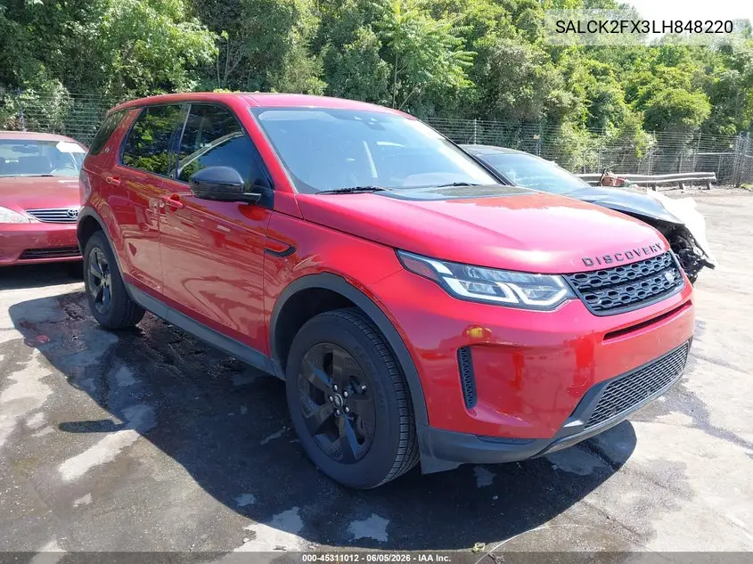 2020 Land Rover Discovery Sport Standard VIN: SALCK2FX3LH848220 Lot: 45311012