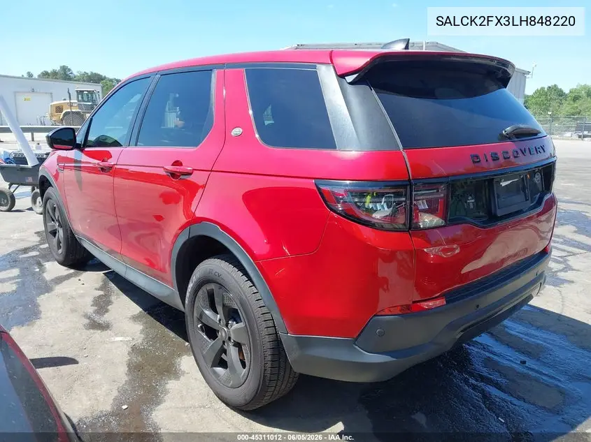 2020 Land Rover Discovery Sport Standard VIN: SALCK2FX3LH848220 Lot: 45311012