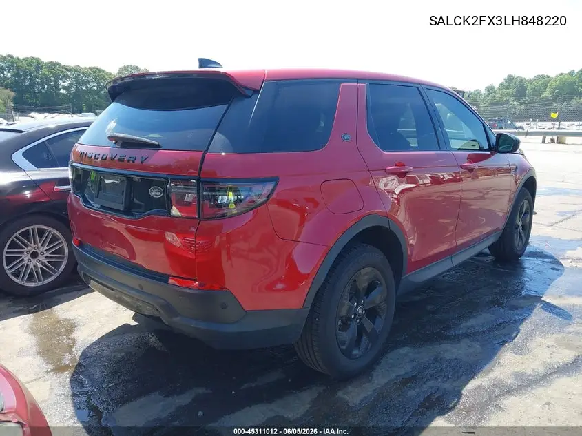 2020 Land Rover Discovery Sport Standard VIN: SALCK2FX3LH848220 Lot: 45311012