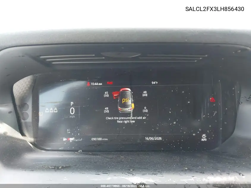 2020 Land Rover Discovery Sport R-Dynamic Se VIN: SALCL2FX3LH856430 Lot: 45379965