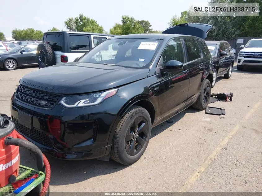 2020 Land Rover Discovery Sport R-Dynamic Se VIN: SALCL2FX6LH838715 Lot: 45438293