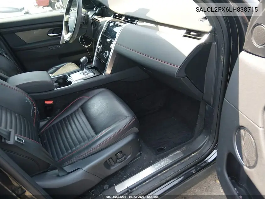 2020 Land Rover Discovery Sport R-Dynamic Se VIN: SALCL2FX6LH838715 Lot: 45438293