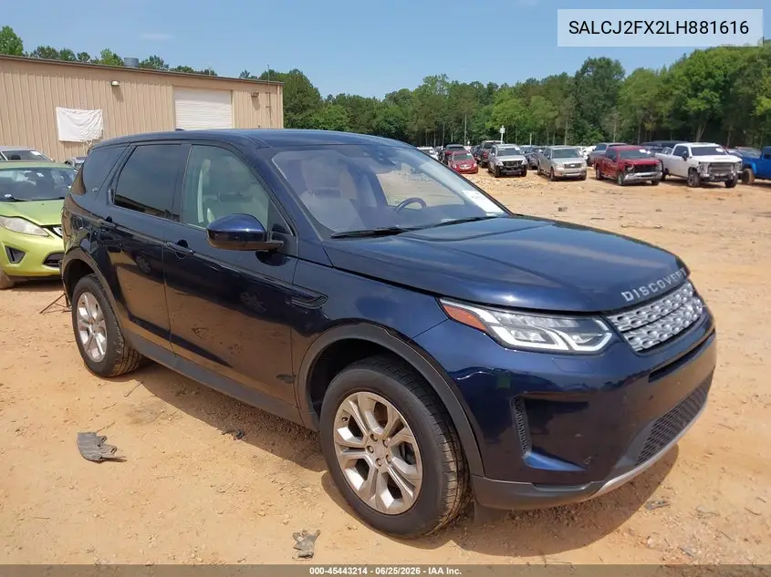 2020 Land Rover Discovery Sport S VIN: SALCJ2FX2LH881616 Lot: 45443214