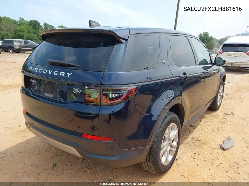 2020 Land Rover Discovery Sport S VIN: SALCJ2FX2LH881616 Lot: 45443214