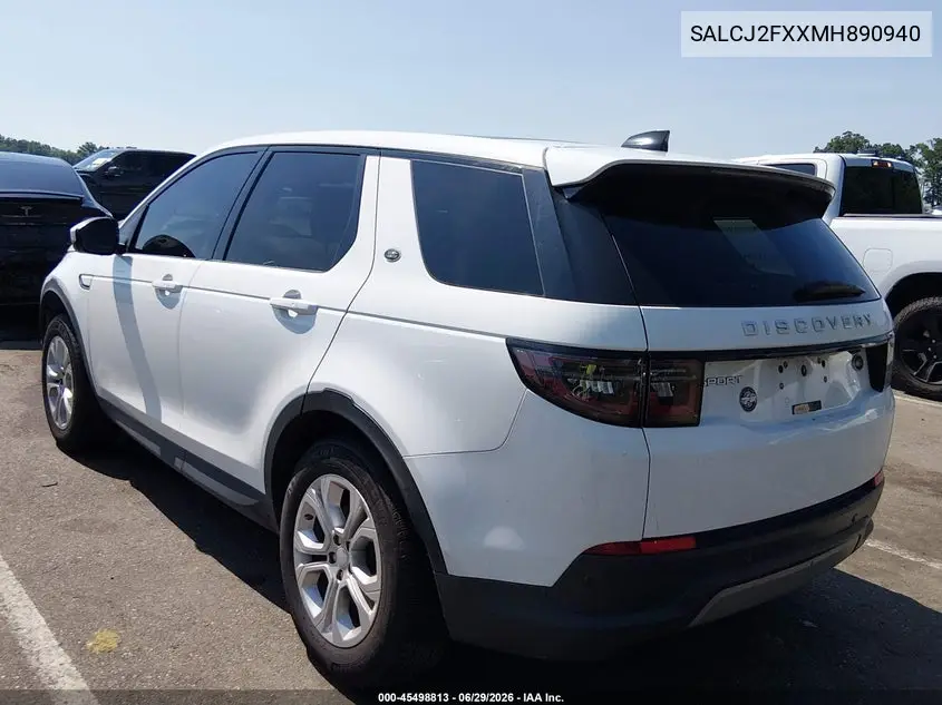 2021 Land Rover Discovery Sport S VIN: SALCJ2FXXMH890940 Lot: 45498813