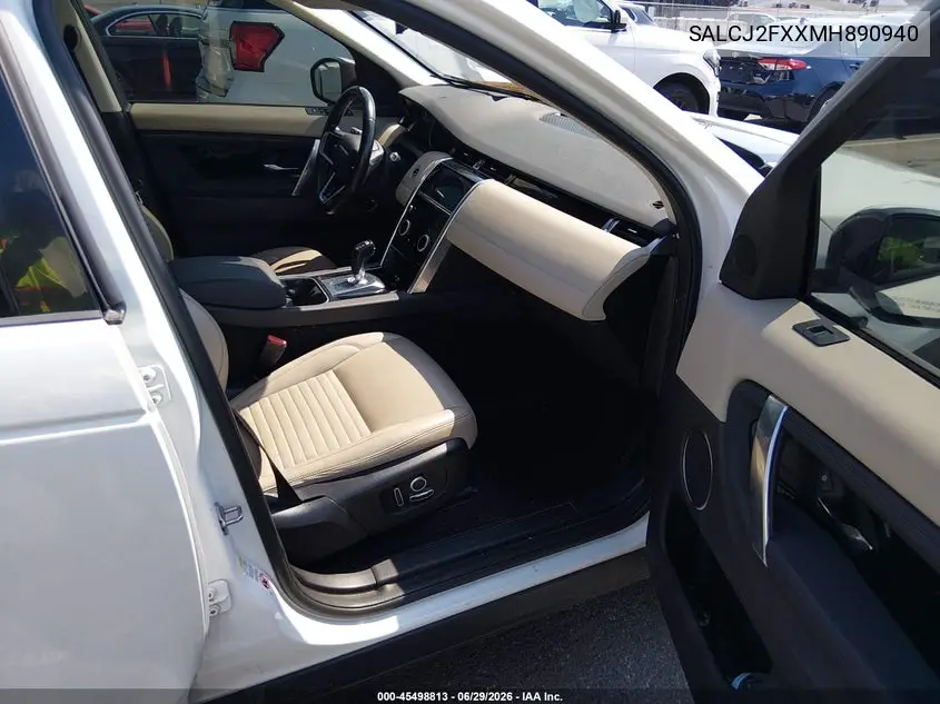 2021 Land Rover Discovery Sport S VIN: SALCJ2FXXMH890940 Lot: 45498813
