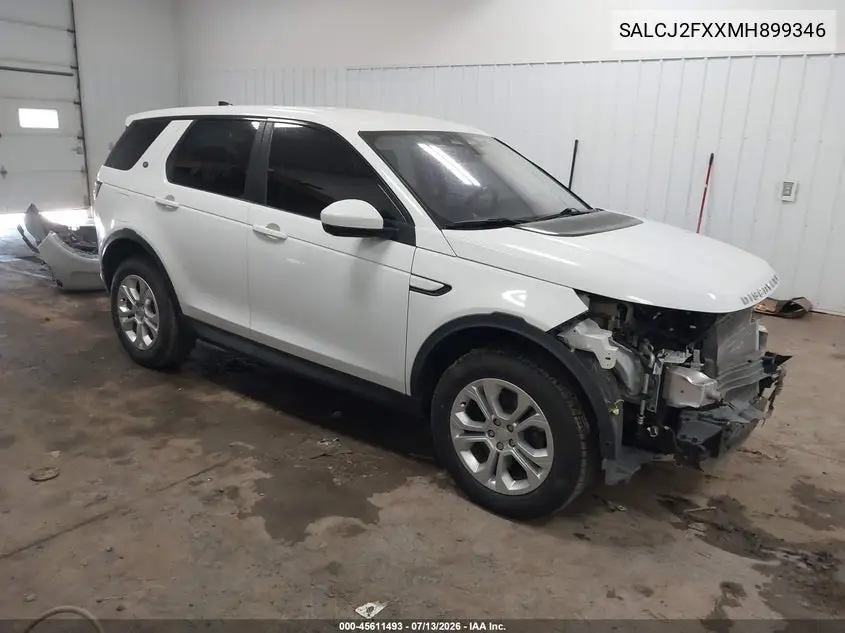 2021 Land Rover Discovery Sport S VIN: SALCJ2FXXMH899346 Lot: 45611493