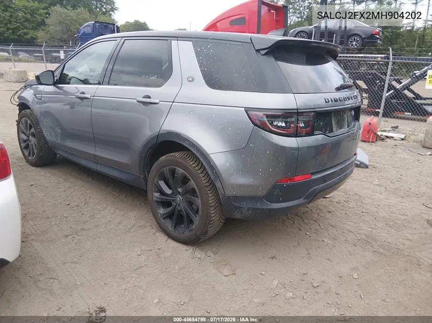 2021 Land Rover Discovery Sport S VIN: SALCJ2FX2MH904202 Lot: 45654798