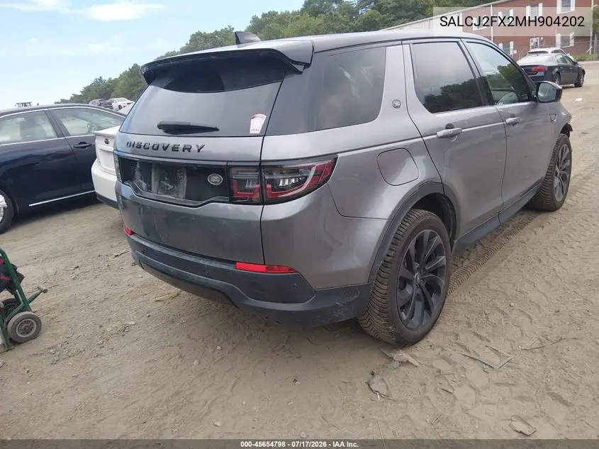 2021 Land Rover Discovery Sport S VIN: SALCJ2FX2MH904202 Lot: 45654798