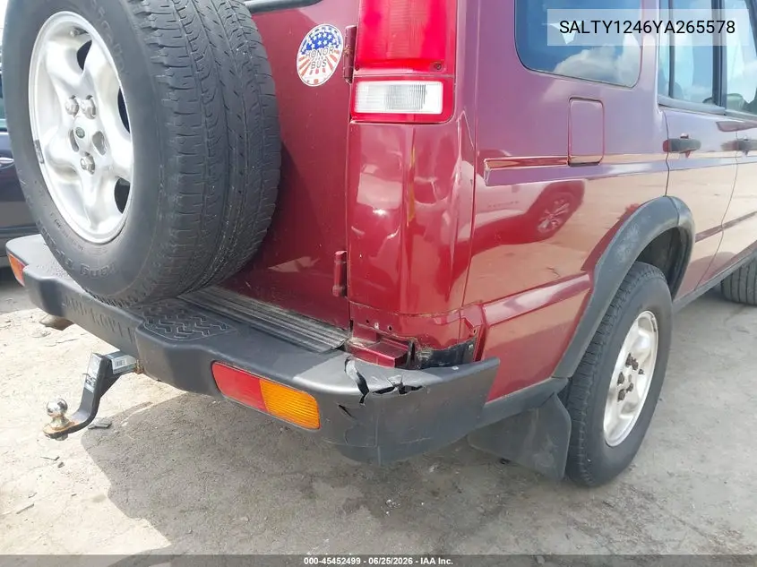 2000 Land Rover Discovery Series Ii Cloth/Series Ii Leather VIN: SALTY1246YA265578 Lot: 45452499