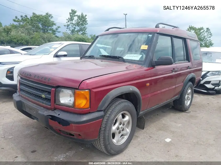 2000 Land Rover Discovery Series Ii Cloth/Series Ii Leather VIN: SALTY1246YA265578 Lot: 45452499