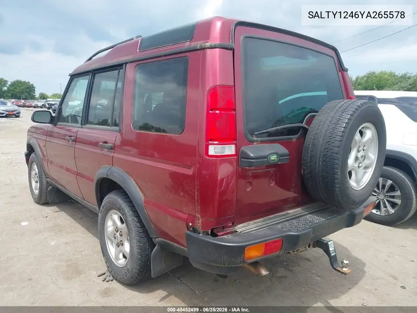 2000 Land Rover Discovery Series Ii Cloth/Series Ii Leather VIN: SALTY1246YA265578 Lot: 45452499