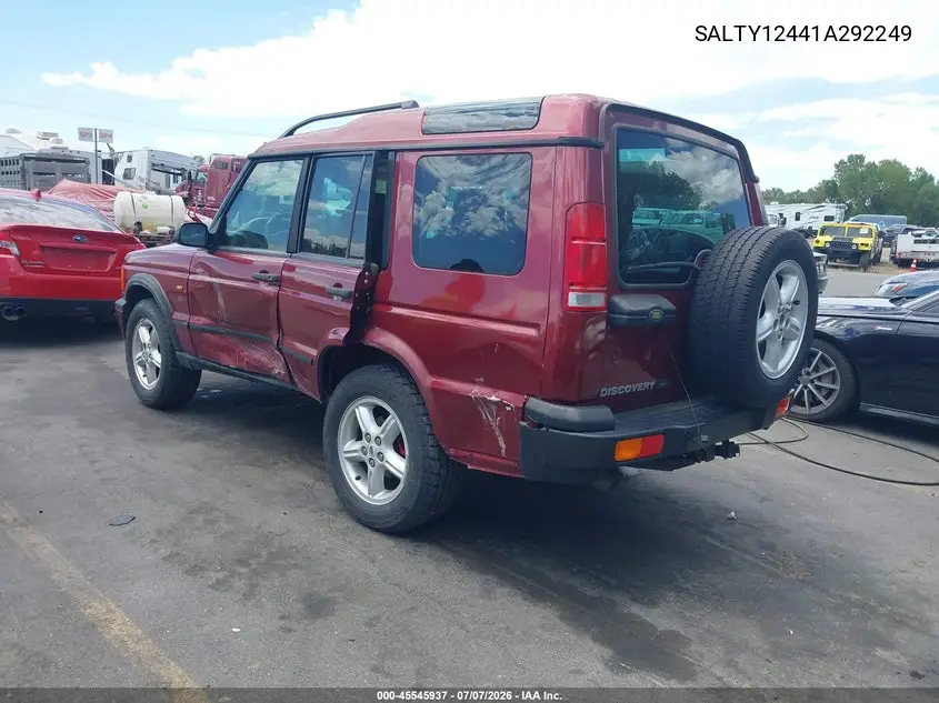 2001 Land Rover Discovery Series Ii VIN: SALTY12441A292249 Lot: 45545937