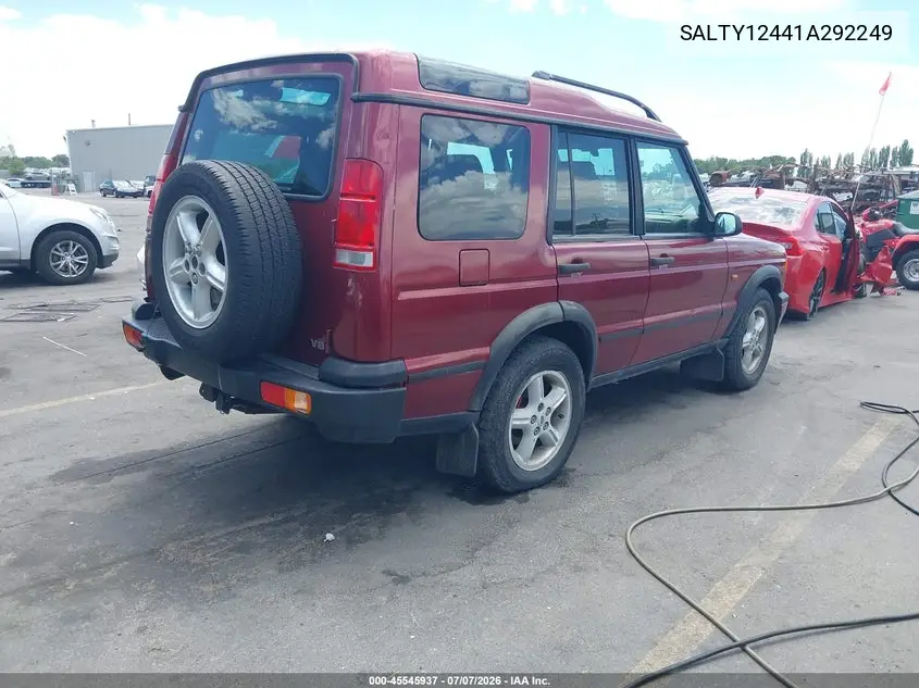 2001 Land Rover Discovery Series Ii VIN: SALTY12441A292249 Lot: 45545937