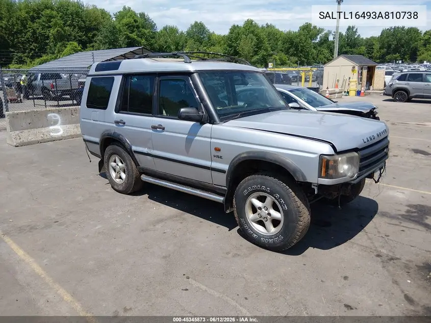 2003 Land Rover Discovery S VIN: SALTL16493A810738 Lot: 45345873