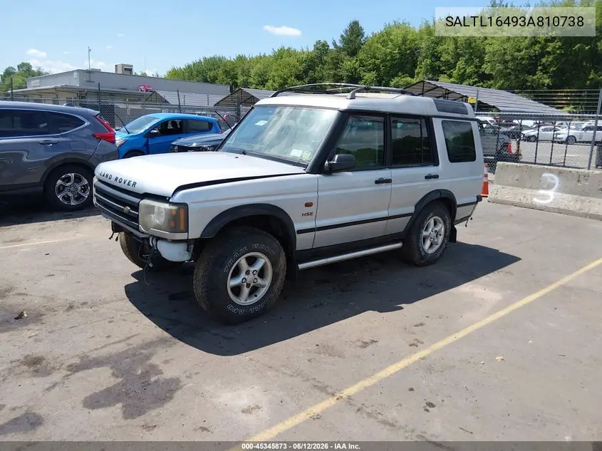 2003 Land Rover Discovery S VIN: SALTL16493A810738 Lot: 45345873