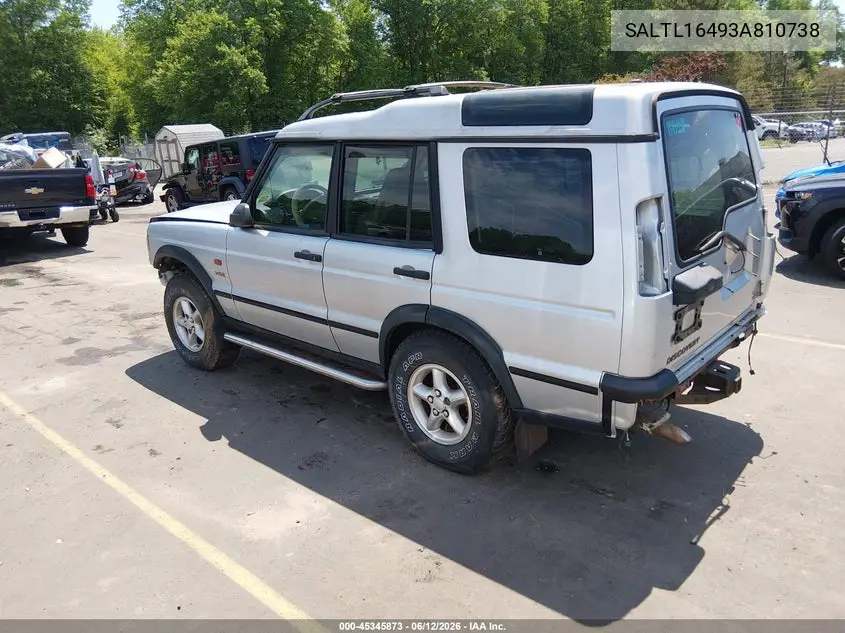 2003 Land Rover Discovery S VIN: SALTL16493A810738 Lot: 45345873