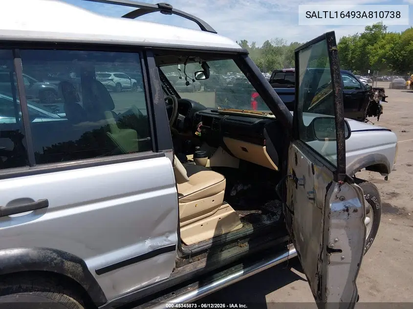 2003 Land Rover Discovery S VIN: SALTL16493A810738 Lot: 45345873