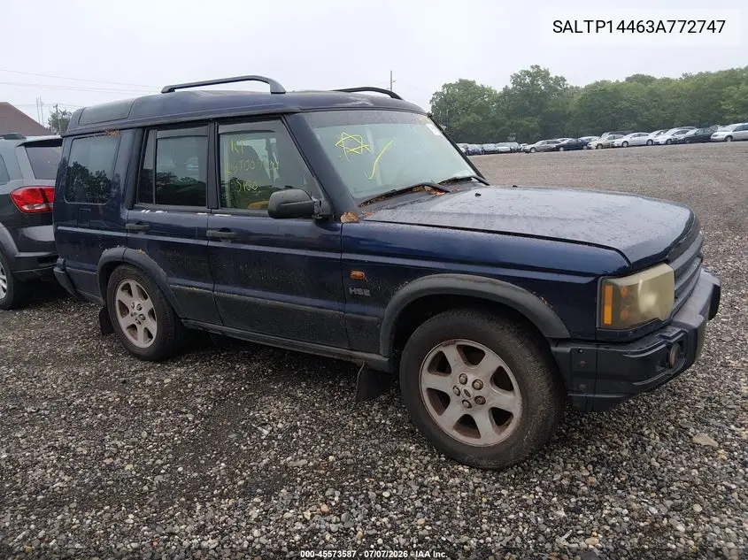 2003 Land Rover Discovery Hse VIN: SALTP14463A772747 Lot: 45573587