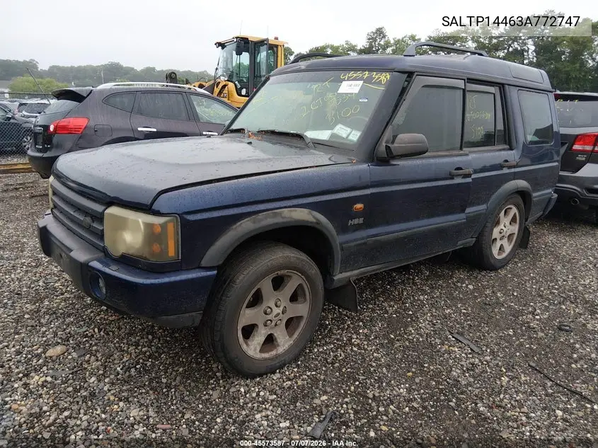 2003 Land Rover Discovery Hse VIN: SALTP14463A772747 Lot: 45573587